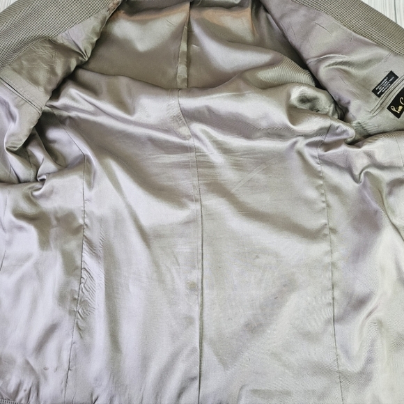 Vintage Pierre Cardin Checkered Notched Lapel Blazer in Sage and Tan Size 44L - Picture 14 of 16